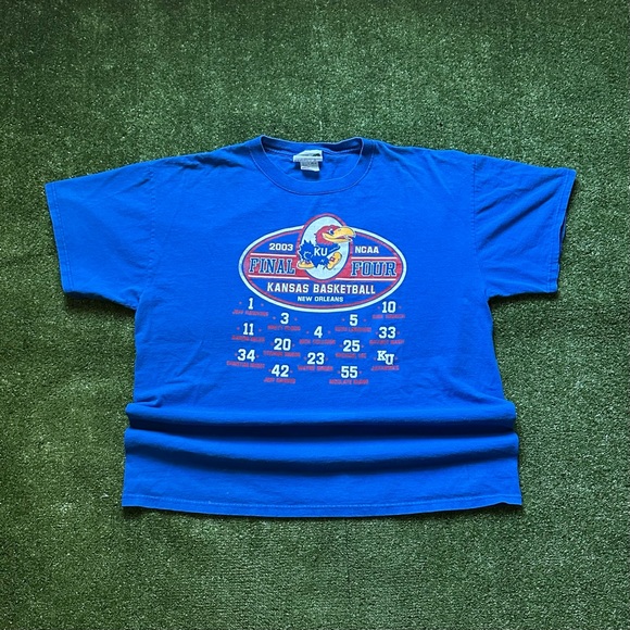 Vintage 2003 NCAA Blue Kansas Basketball Final Four Tee - Picture 1 of 6